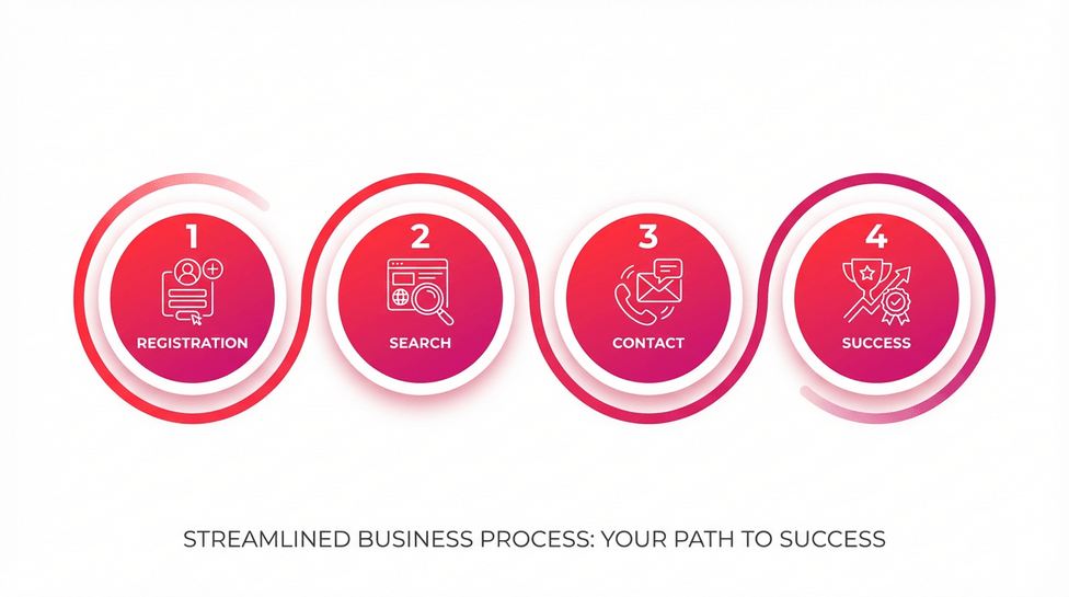 Infográfico com o processo em 4 passos para encontrar garotas do job no DoJob